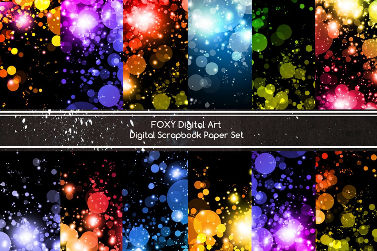 Digital paper bokeh soft focus effect christmas holiday snow example image 1