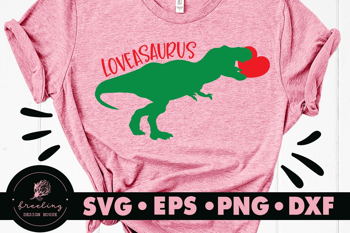 Loveasaurus SVG DXF EPS PNG example image 1