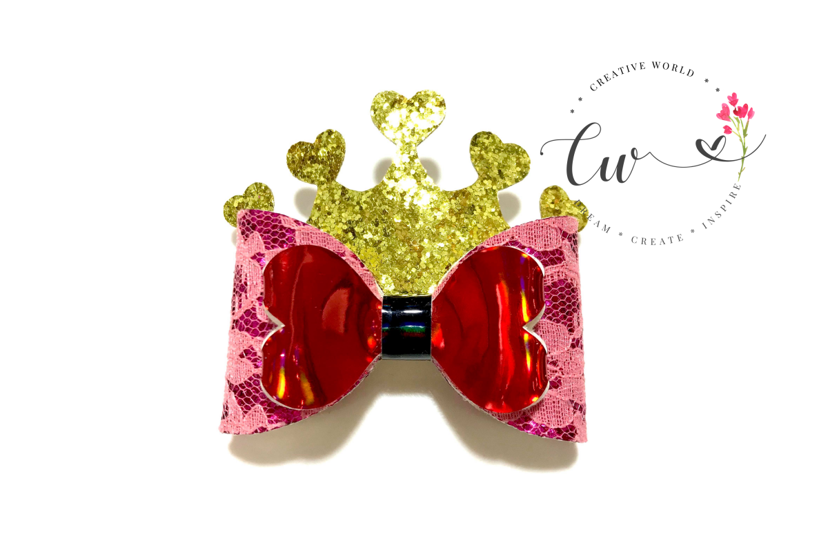 Crown Hair Bow Digital Template |Hair Bow Template example image 1