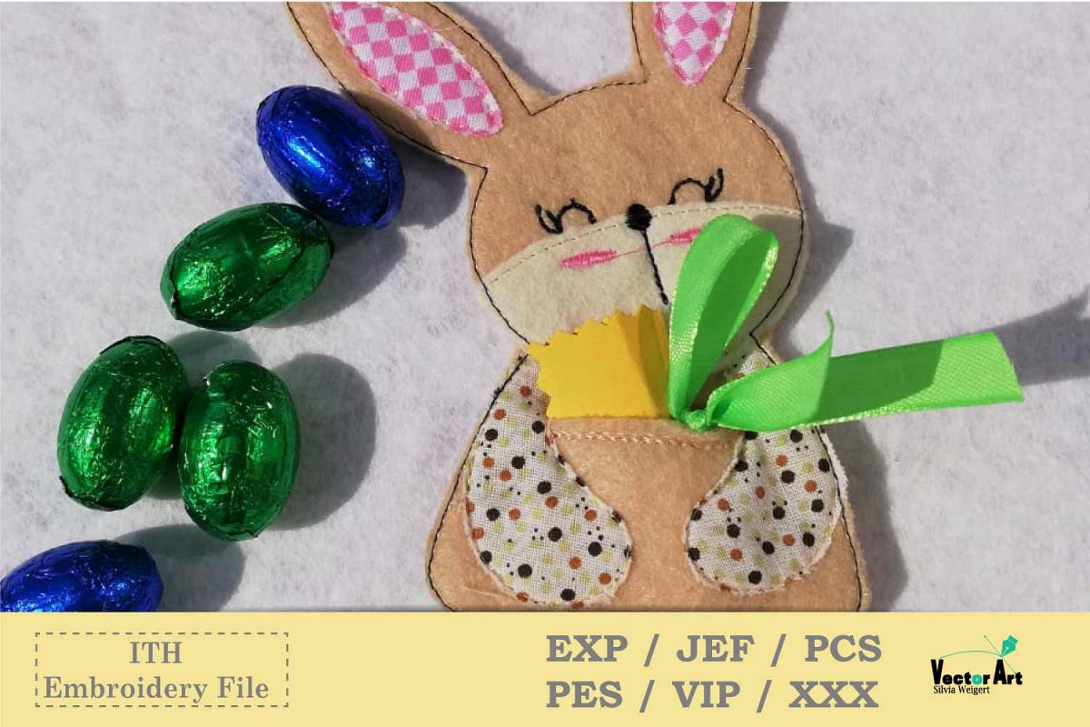 ITH - Money Bunny Gift holder - Embroidery File example image 1
