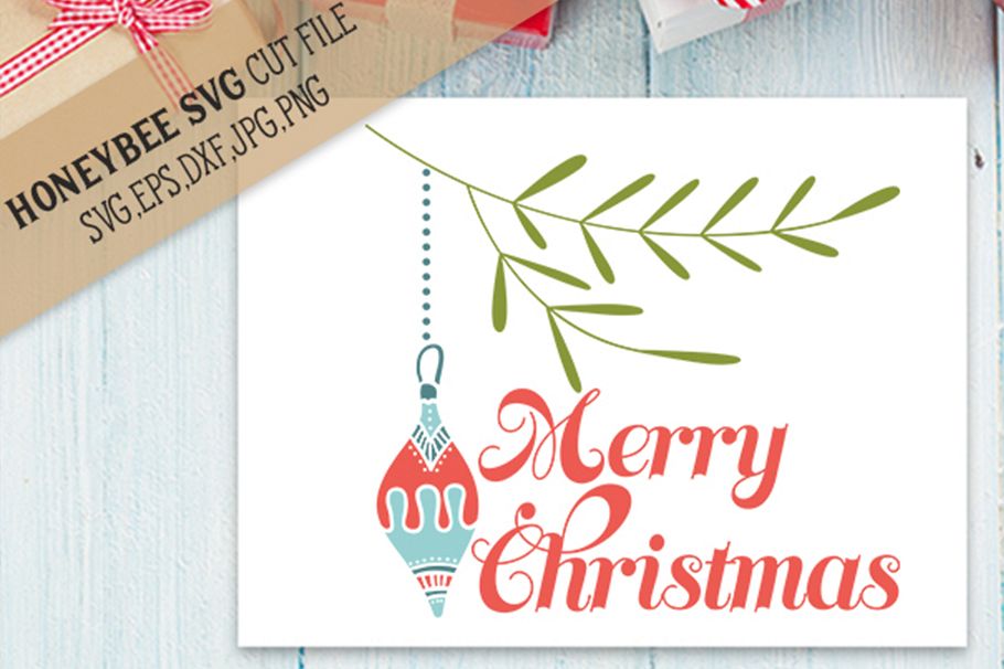 Merry Christmas Ornament svg example image 1