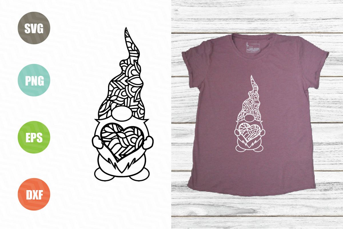 Gnome Zentagle SVG, Gnome Mandala SVG example image 1