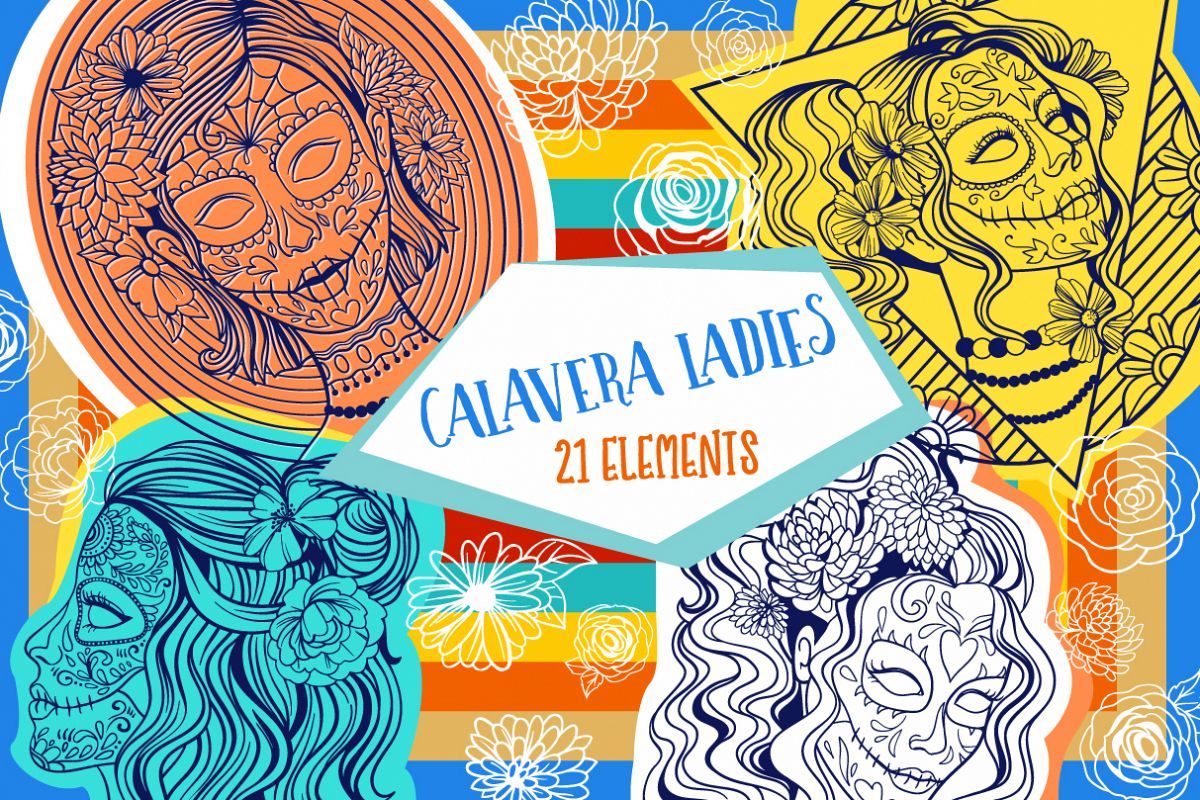 Download Calavera Ladies SVG / Sugar Skull SVG Collection