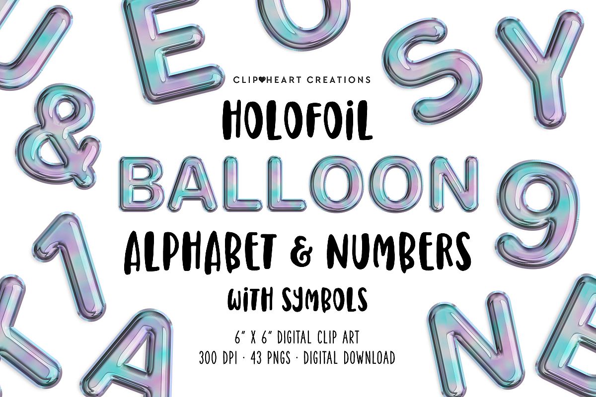 Holographic Foil Balloon Alphabet & Numbers example image 1