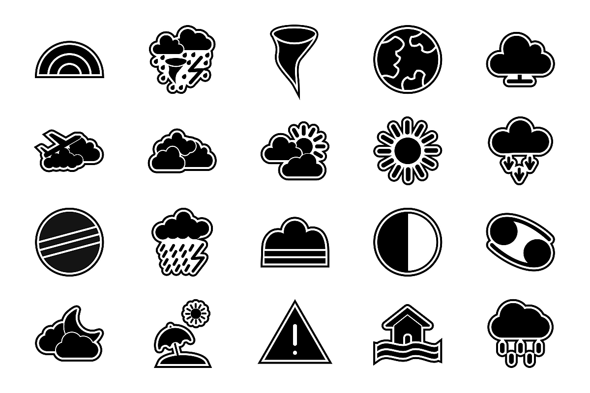 Set Of Weather And Season Icons example image 1