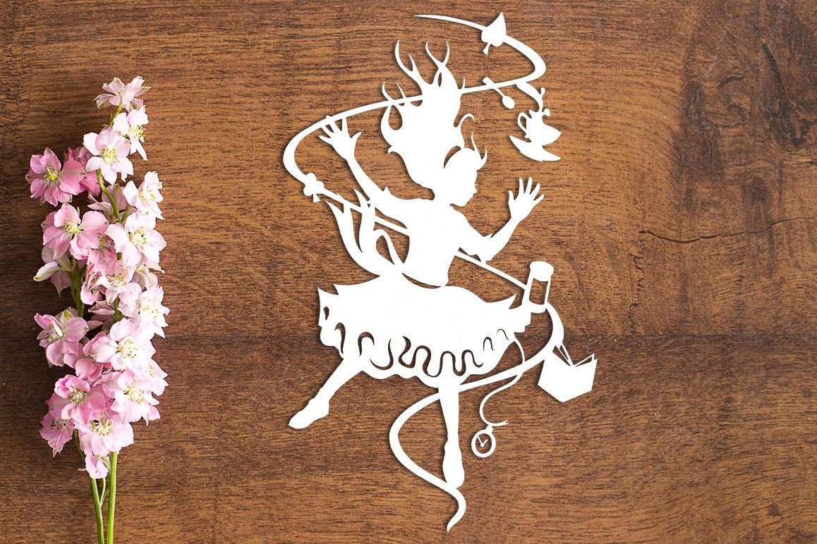Down The Rabbit Hole - Wonderland - Paper Cutting Template example image 1