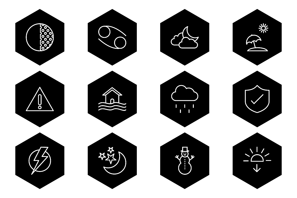Set Of Weather And Season Icons example image 1