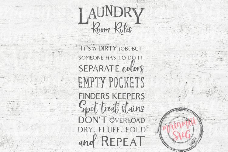 Laundry Room Rules Svg