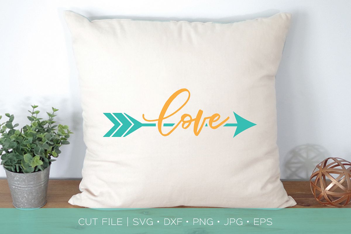 Love Arrow SVG DXF Cut File example image 1