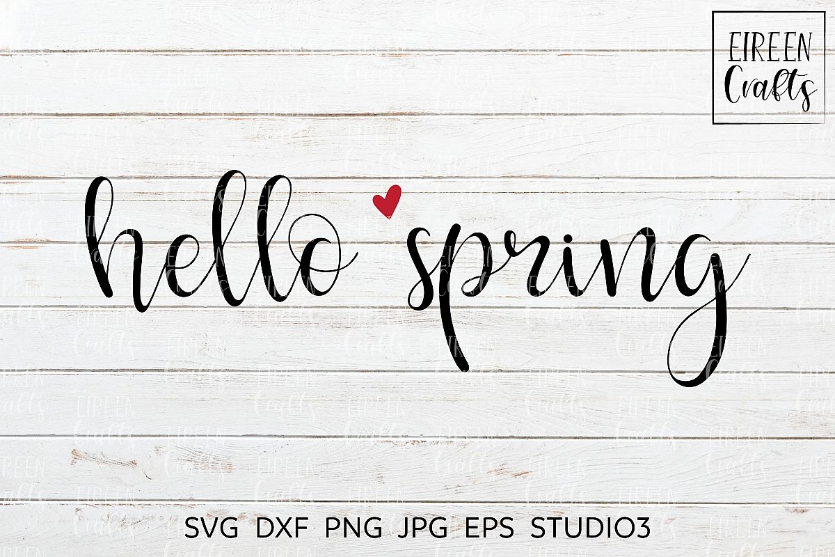 Hello spring SVG - cut file for Cricut & Silhouette example image 1