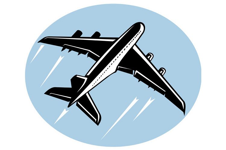 Jumbo jet airliner taking off example image 1