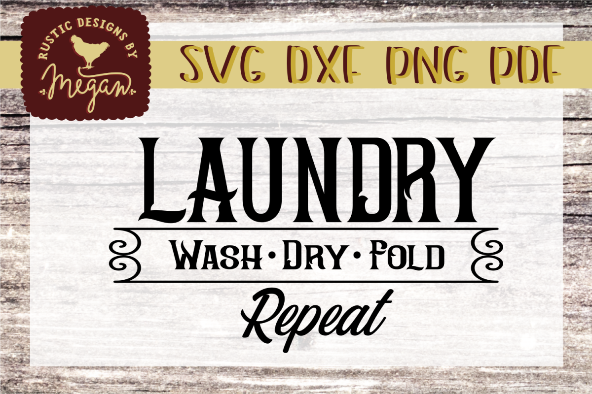 Laundry Wash Dry Fold Repeat svg cut file example image 1