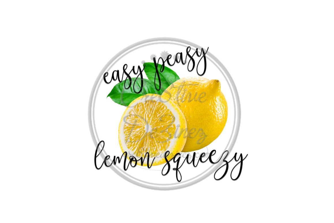 Easy Peasy Lemon Squeezy - Kitchen Pun - Sublimation File example image 1