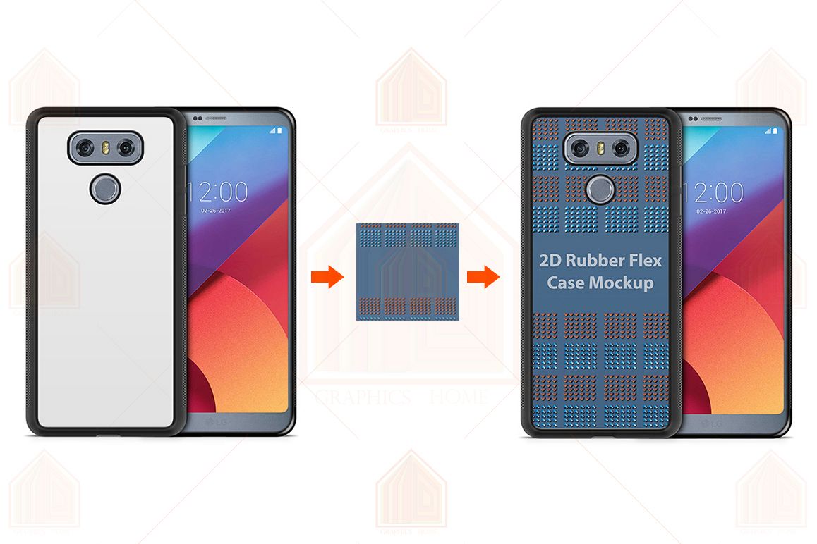 LG G6 2d RubberFlex Case Design Mockup Back-Front example image 1