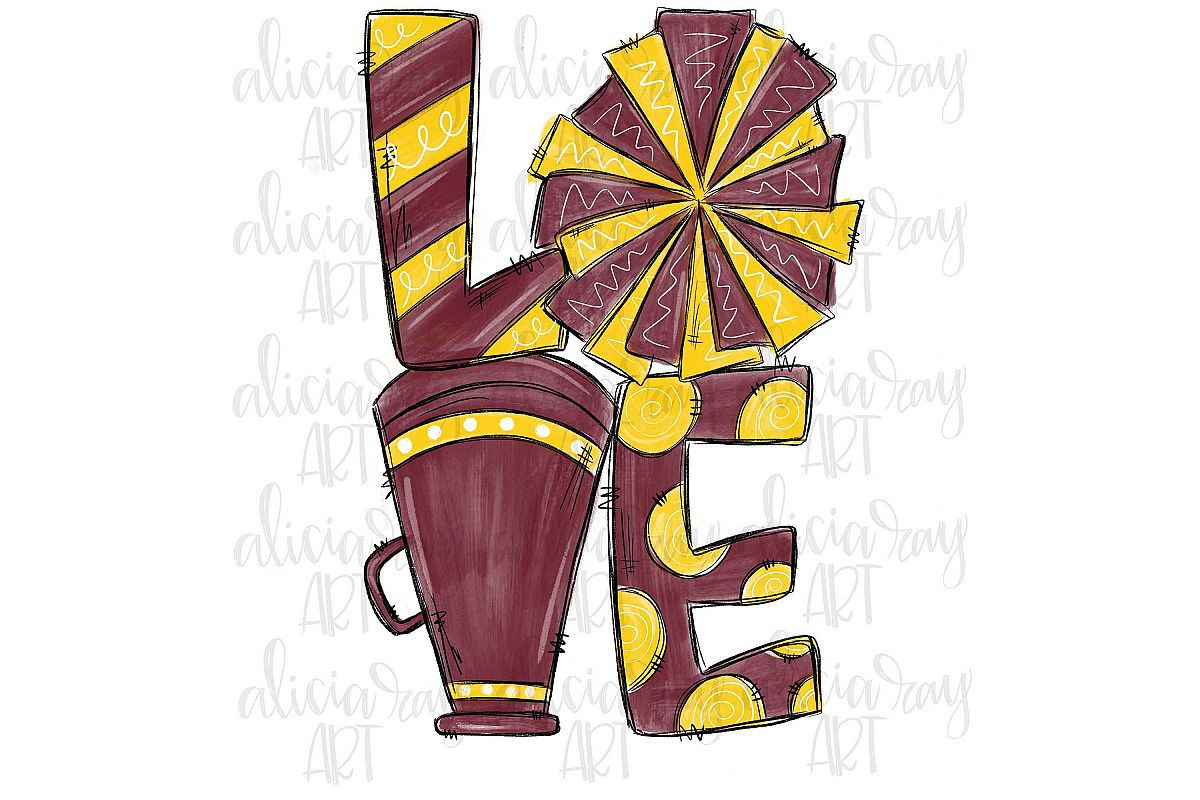 Cheer Love Maroon and Yellow/Gold example image 1