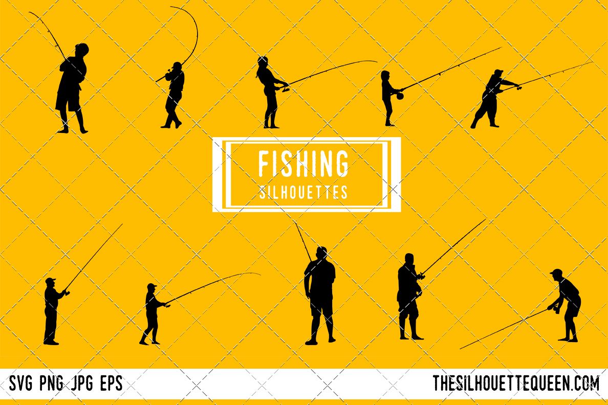 Fishing silhouette, Man Fishing clipart, Fisherman vector, Svg, png, eps, ai, jpg