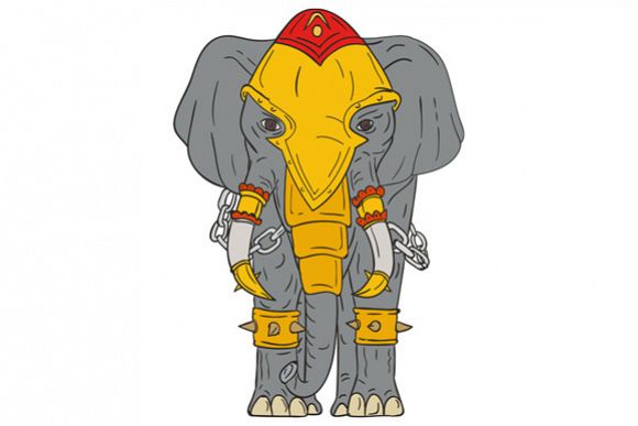 War Elephant Drawing example image 1