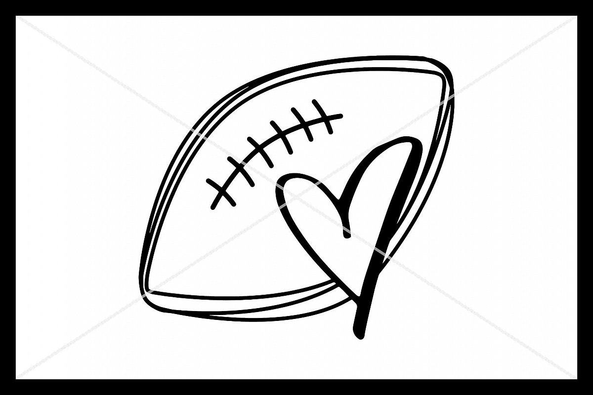 Football Love, SVG, Love, Football, Silhouette Cameo, Cut example image 1
