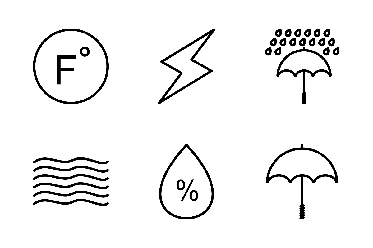 Set Of Weather And Season Icons example image 1