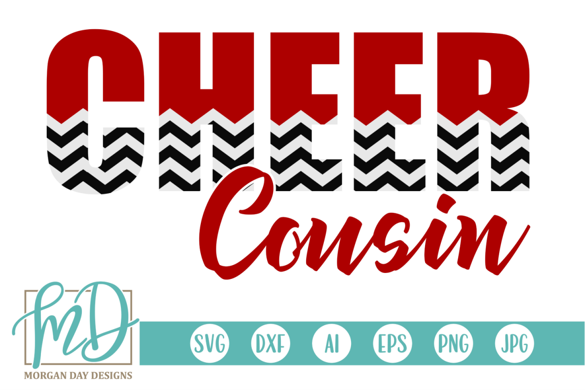 Cheer Cousin - Cheerleader SVG, DXF, AI, EPS, PNG, JPEG example image 1