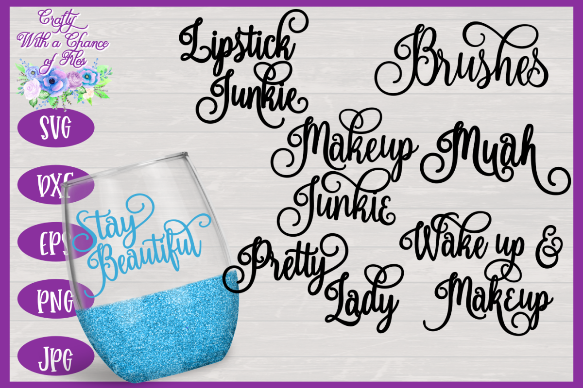 Download Makeup Words SVG Bundle | Brush Holder SVG | Makeup Jar ...