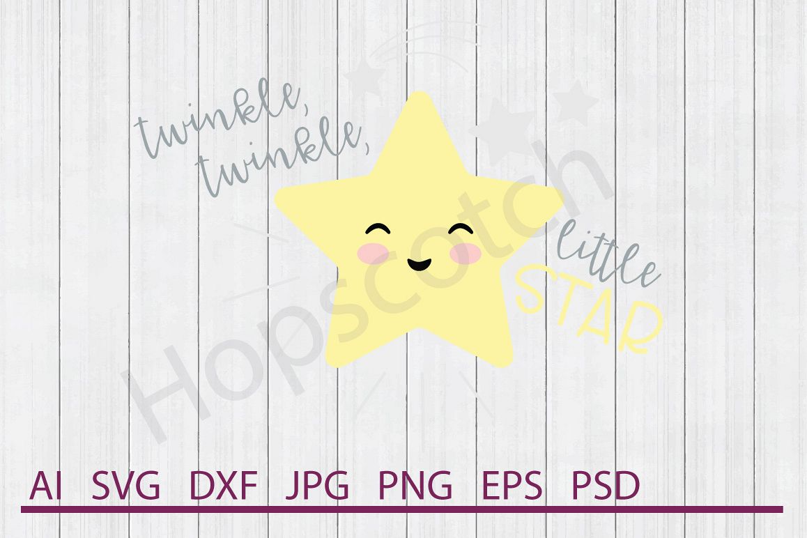 Star SVG, Twinkle Twinkle SVG, DXF File, Cuttable File example image 1