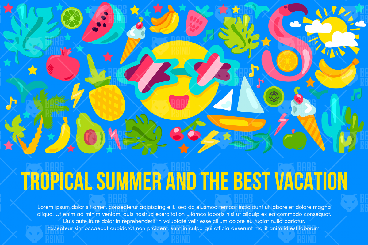 Tropical Summer Vacation Banner example image 1