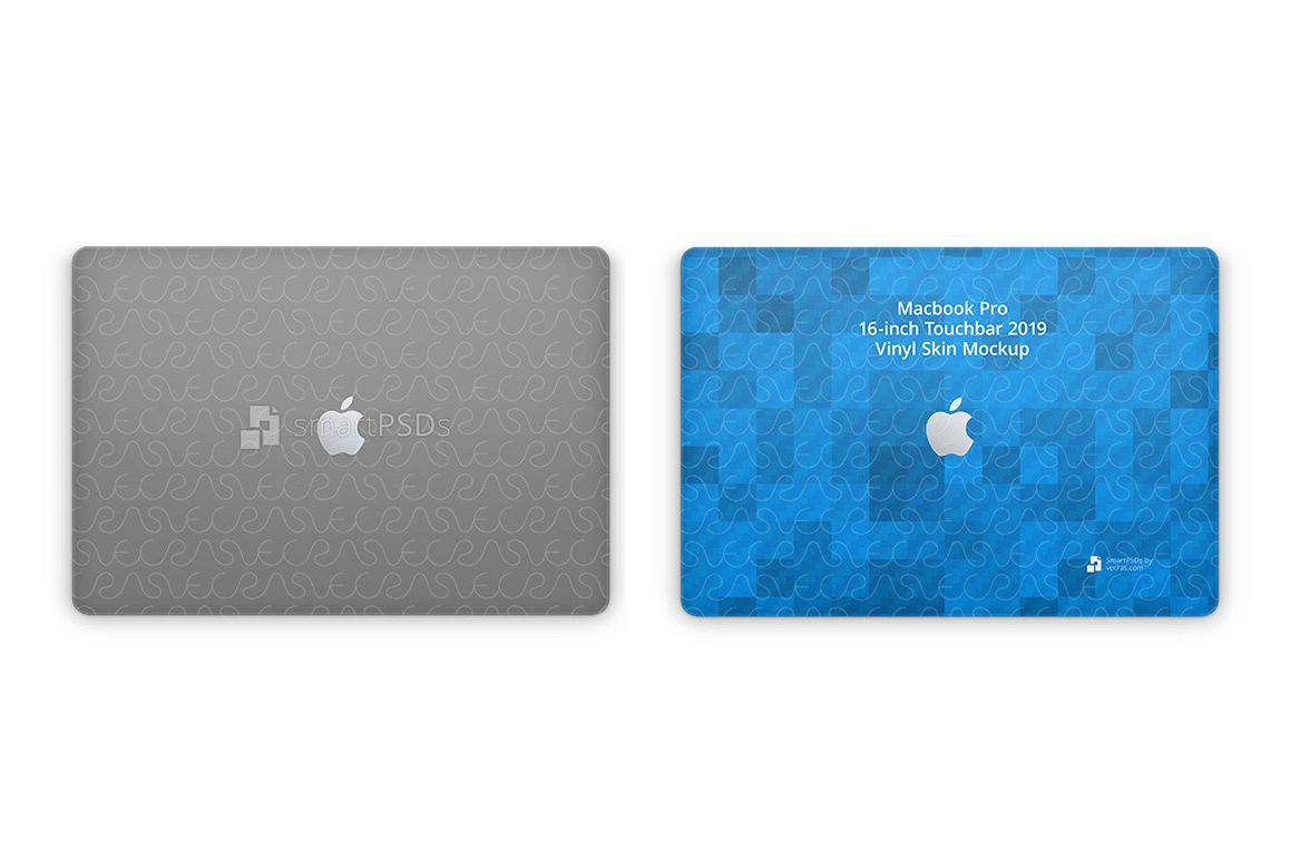 Macbook Pro 16-Inch Touch Bar 2019 Skin PSD Mockup Template example image 1