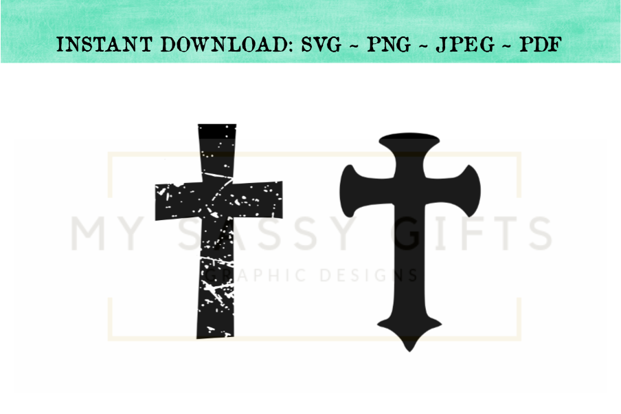 Download Christian Cross Distressed Easter SVG