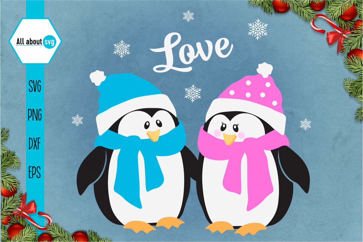 Penguins Love Svg example image 1