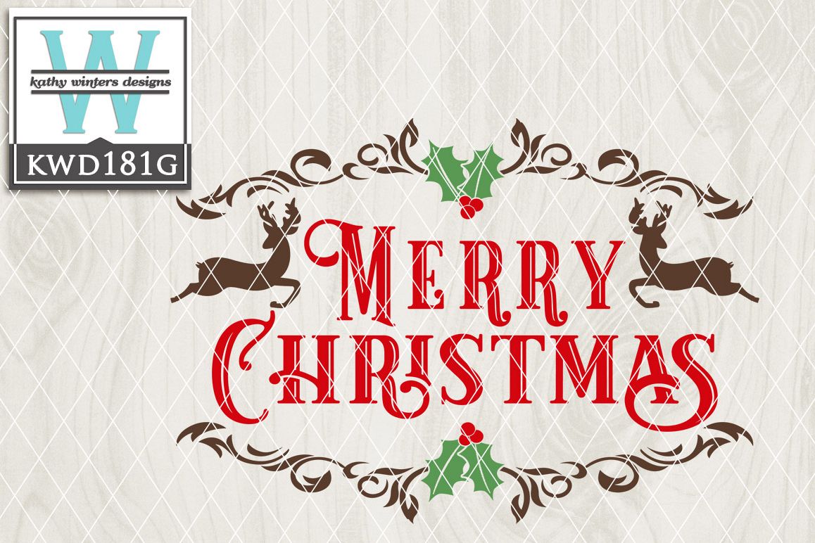 Christmas SVG - Merry Christmas KWD181G example image 1
