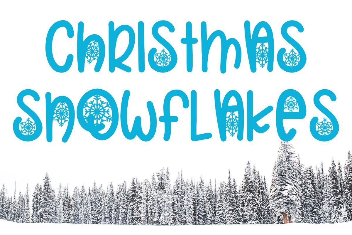 Christmas Snowflakes Font example image 1