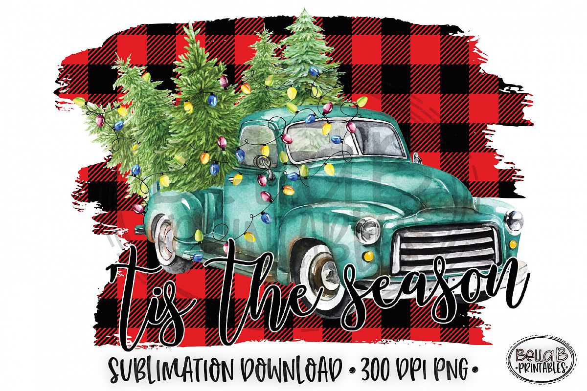 Christmas Sublimation Design, Tis The Season Sublimation example image 1