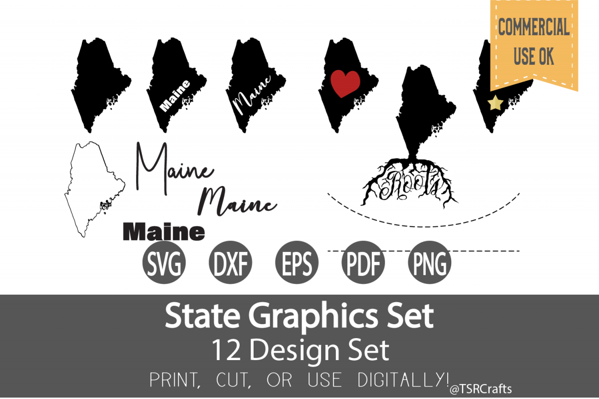 Maine State Graphics Set - Clip Art and Digital Cut fil example image 1