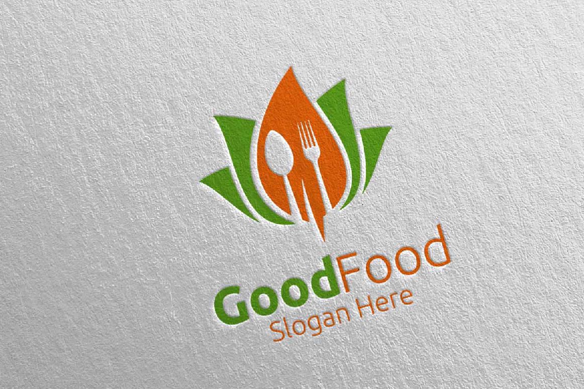 Healthy Food Logo For Restaurant Or Cafe 5