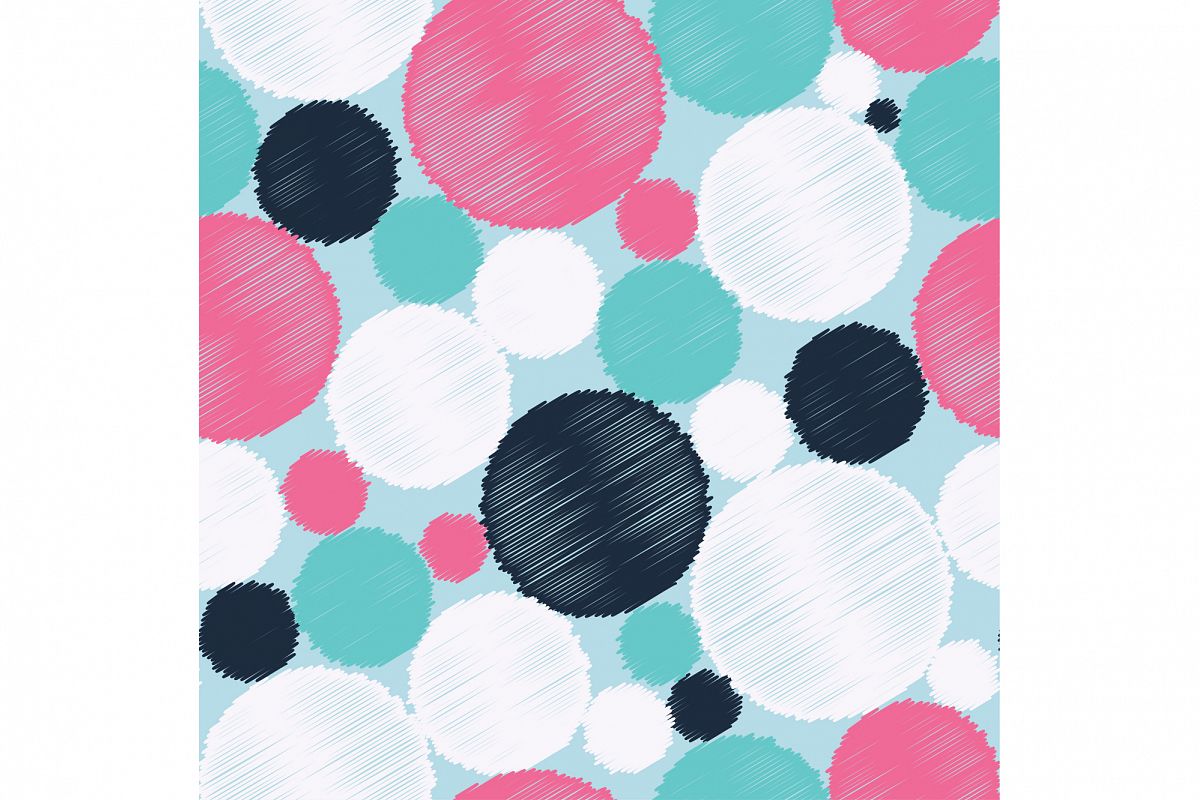 Seamless vector background with decorative circles. Print. Cloth design, wallpaper. example image 1