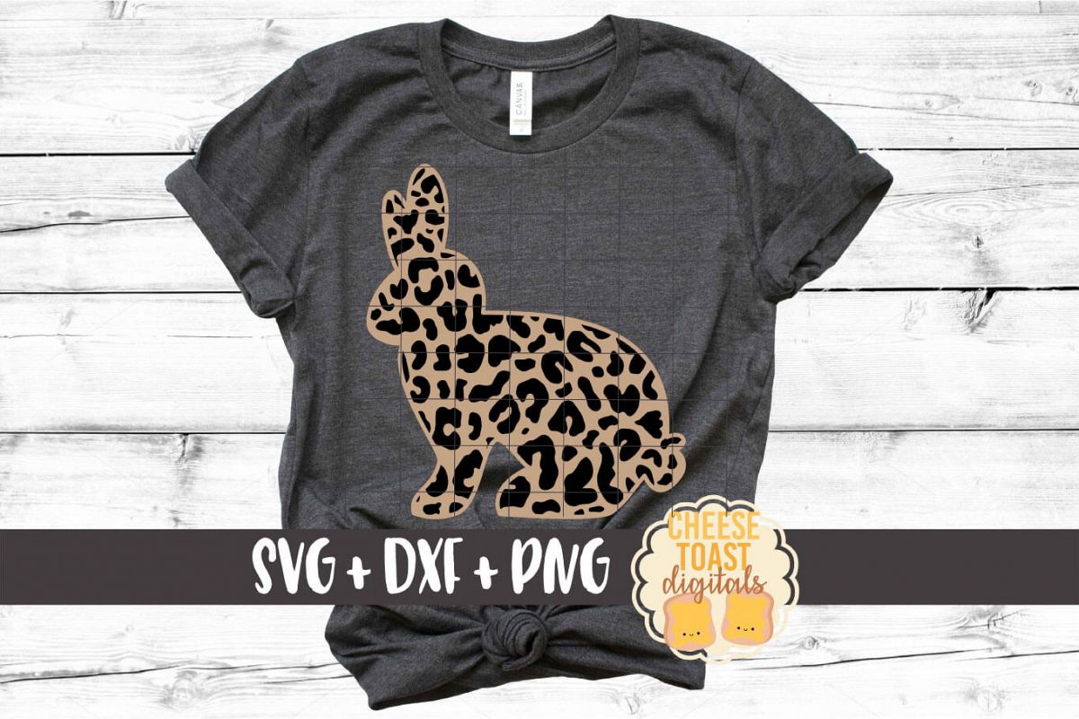 Easter Bunny - Leopard Print - Easter SVG PNG DXF Cut Files example image 1
