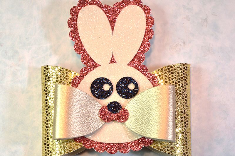 Hair bow template SVG, DIY leather bow template example image 1
