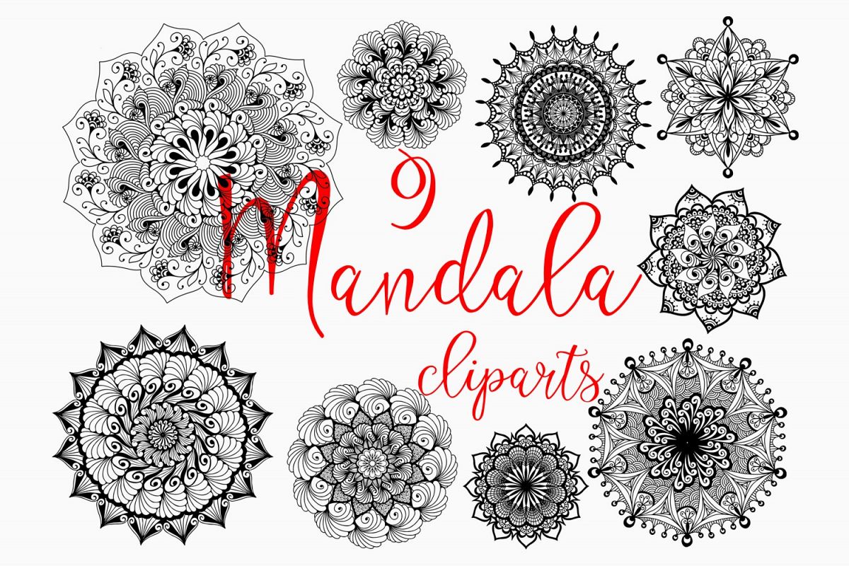 Hand drawn mandala set example image 1