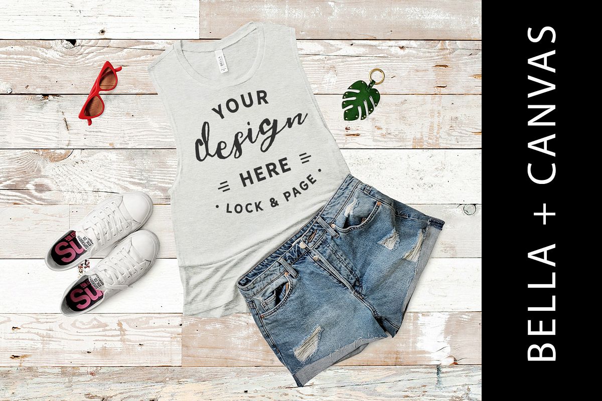 Heather Sand Bella Canvas 8803 Summer Apparel Mockup example image 1