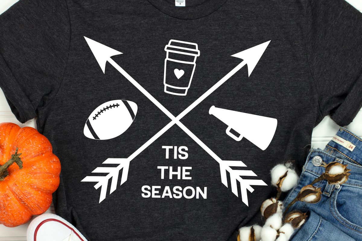 Football Shirt Svg, Football & Lattes Svg, Tis the Season example image 1