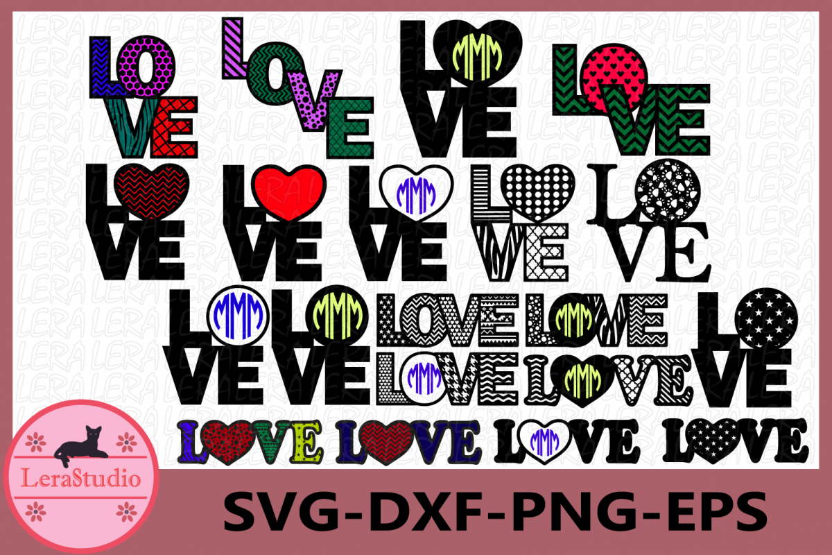 Love SVG, Love Monogram svg, Love File svg, Valentine Svg example image 1