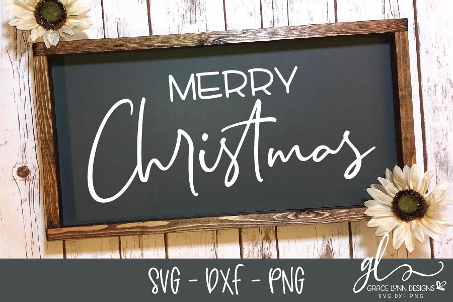 Merry Christmas - Christmas Cut File - SVG, DXF & PNG example image 1