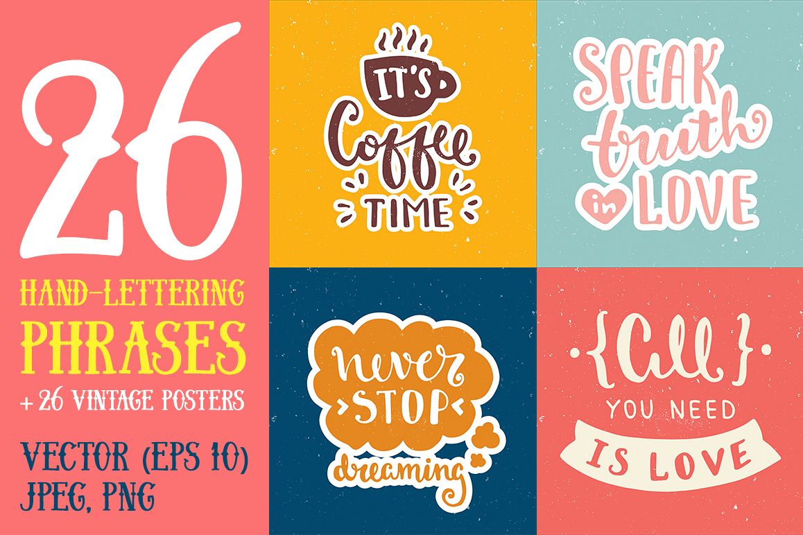 26 Hand Lettering Phrases & Posters example image 1