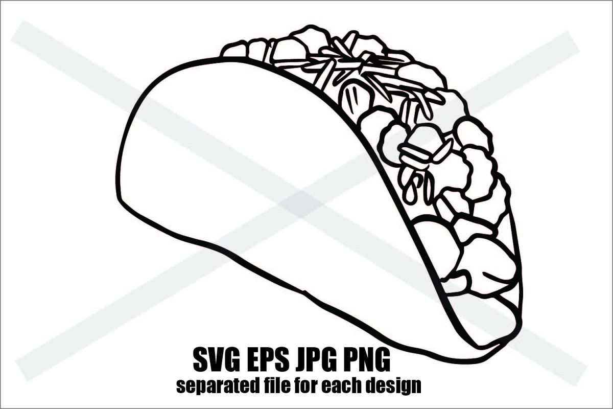 Just Taco- SVG EPS JPG example image 1