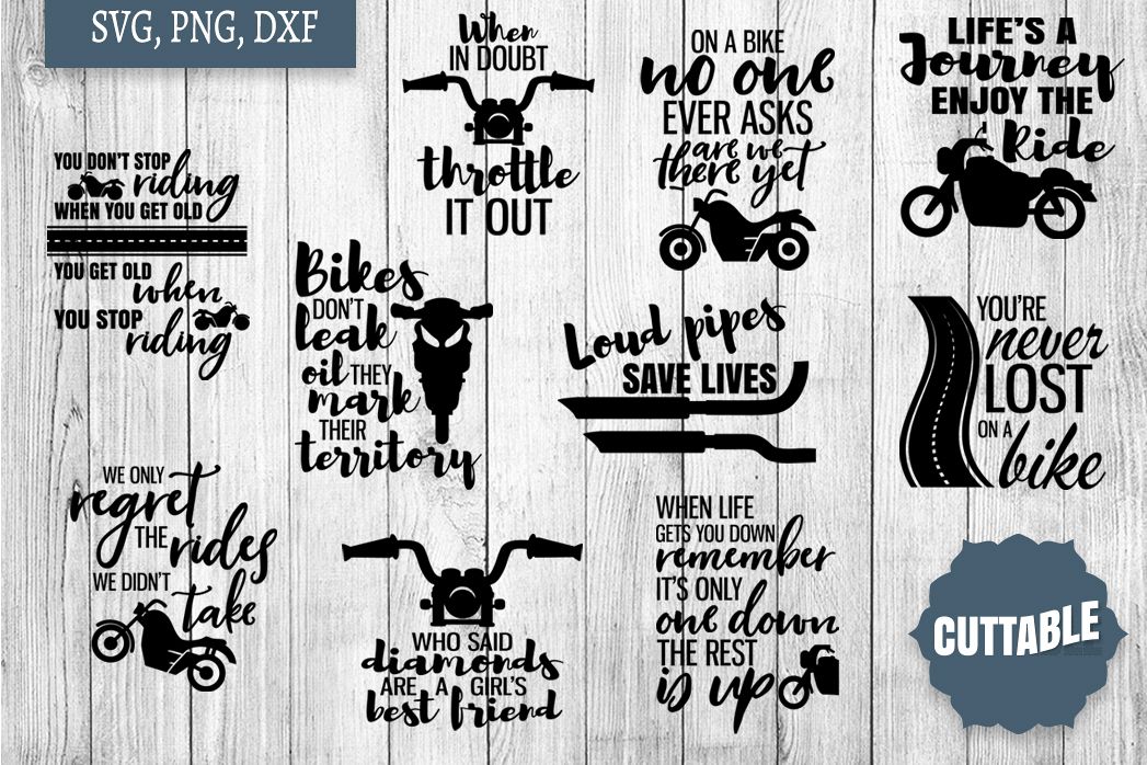 Download Biker Quote Bundle SVGs, Motorbike cut files, Biker cutfiles (214419) | SVGs | Design Bundles