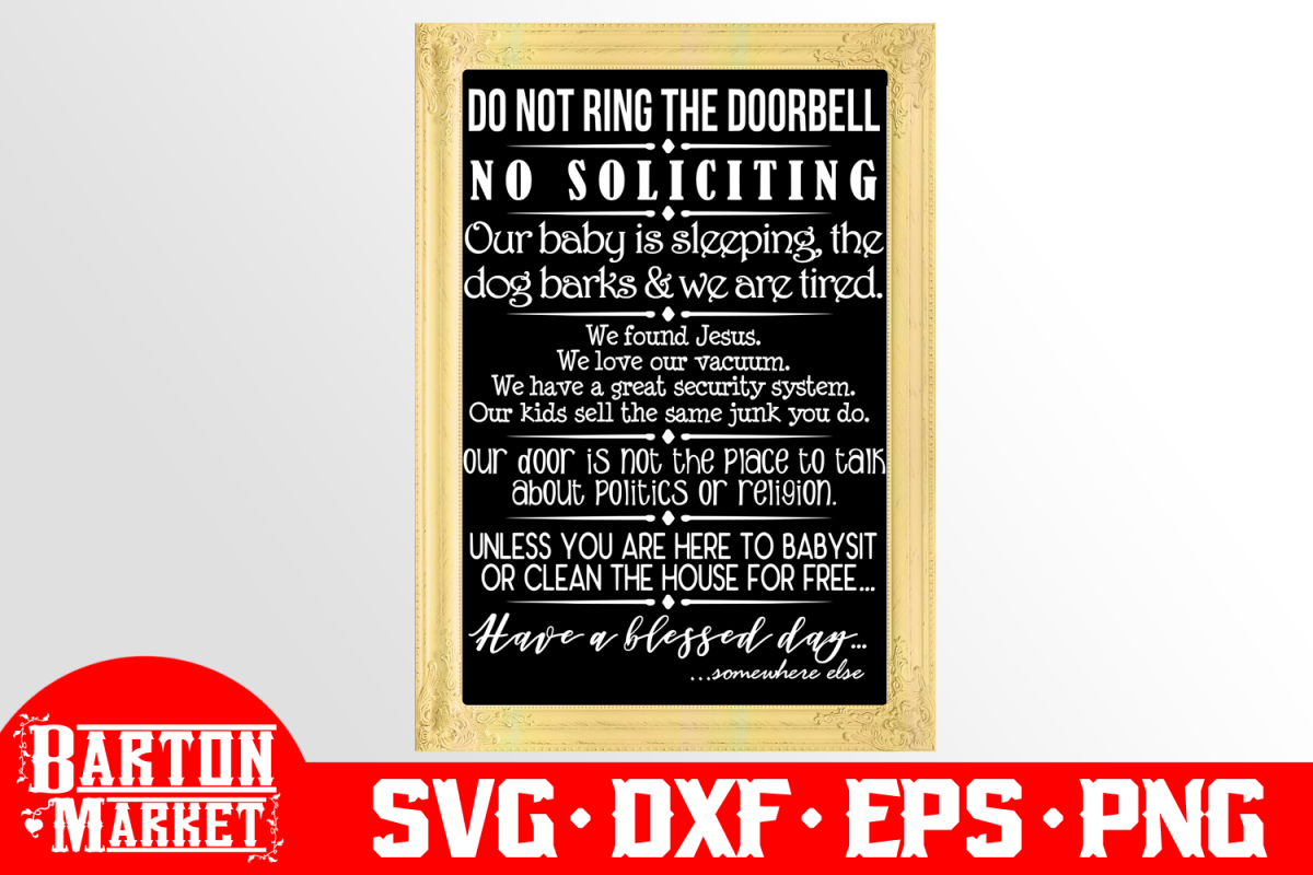 Do Not Ring The Doorbell SVG DXF EPS PNG example image