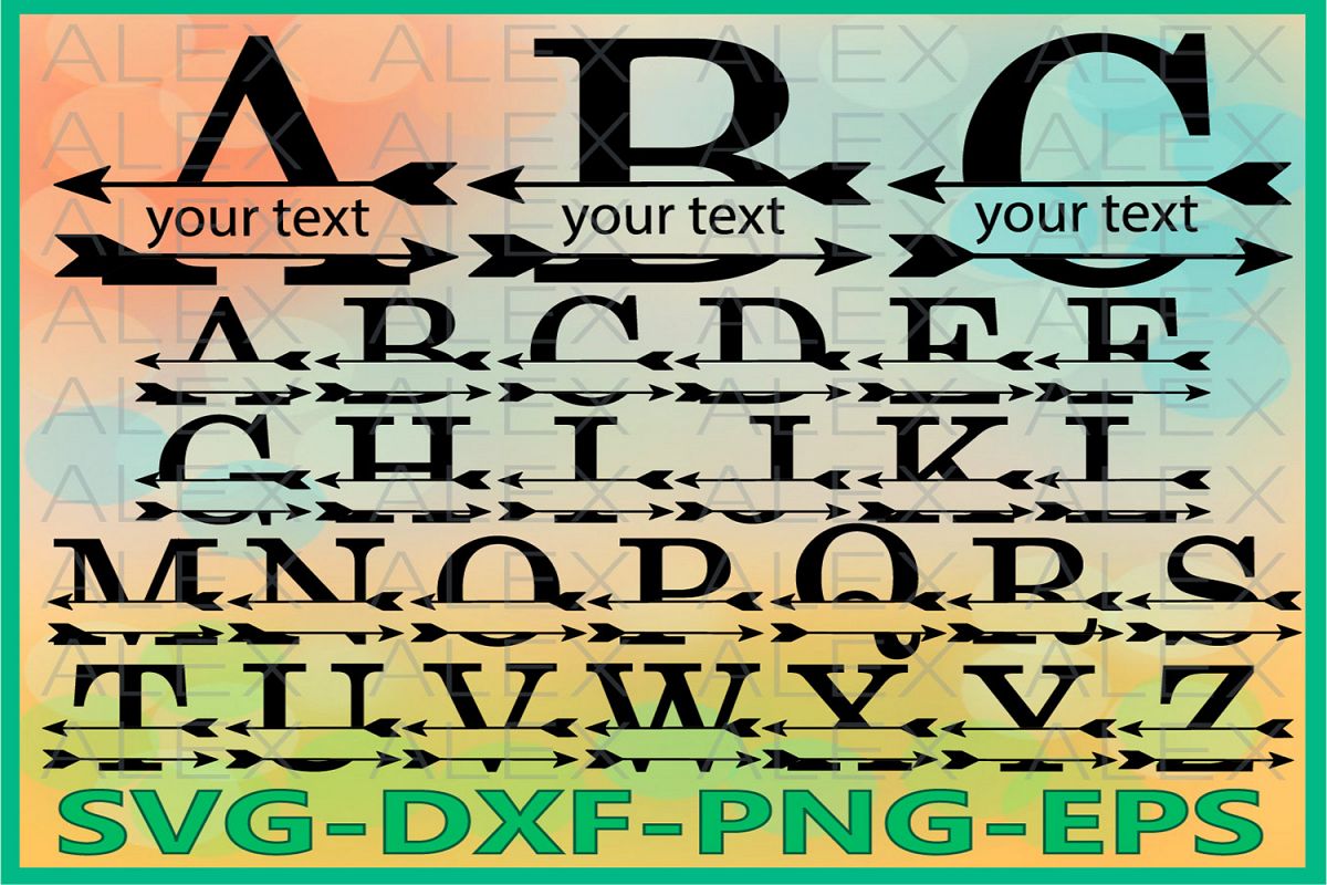 Alphabet Svg, Alphabet Split Monogram Svg, Alphabet font svg example image 1