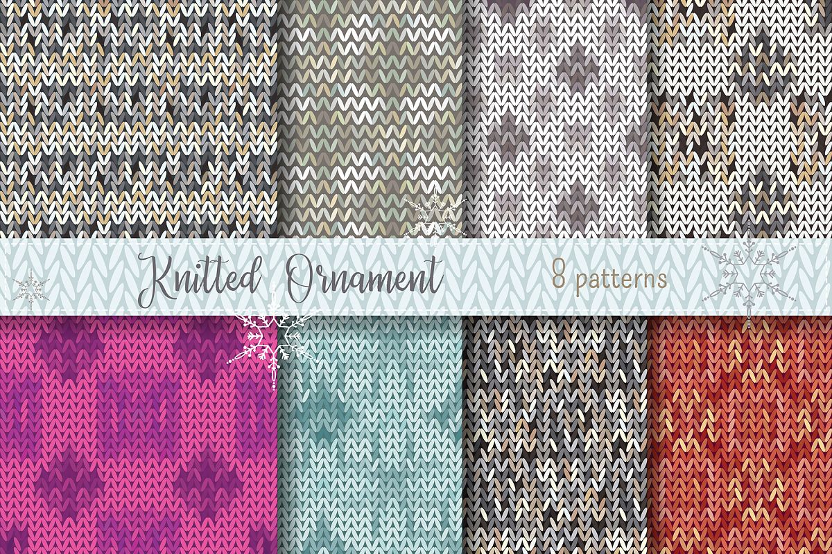Christmas Vector knitted pattern background example image 1