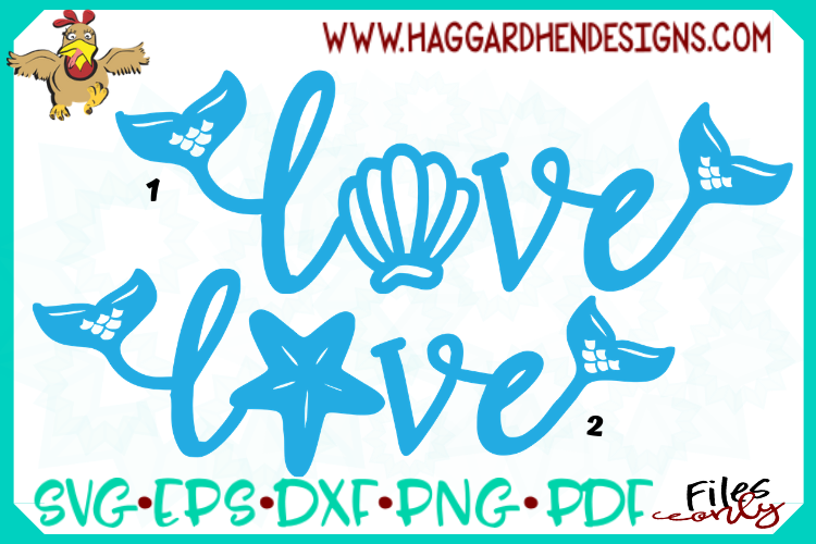 Love Word--Mermaid Theme SVG example image 1